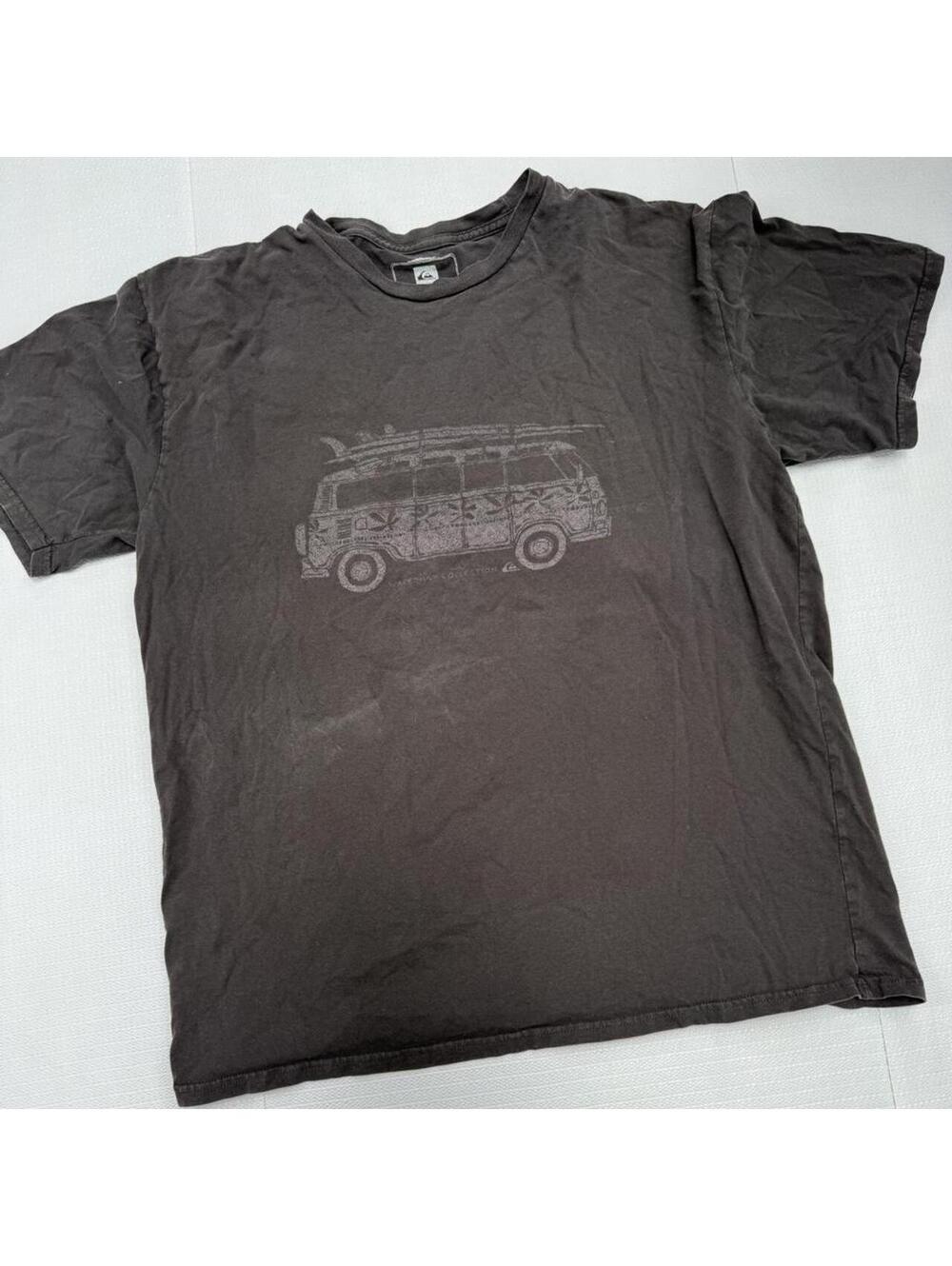 Quiksilver black surf tee with van graphic Size M #surf #skater